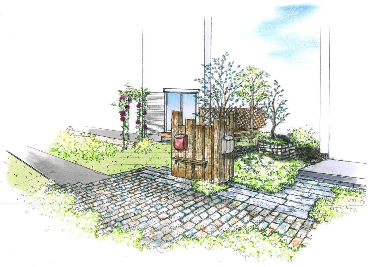 藤沢市菊地様邸外構リノベーションパース