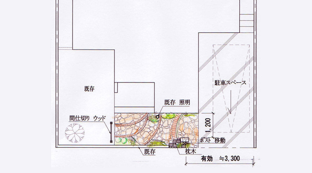 日野市藤浦様邸外構リフォーム平面図