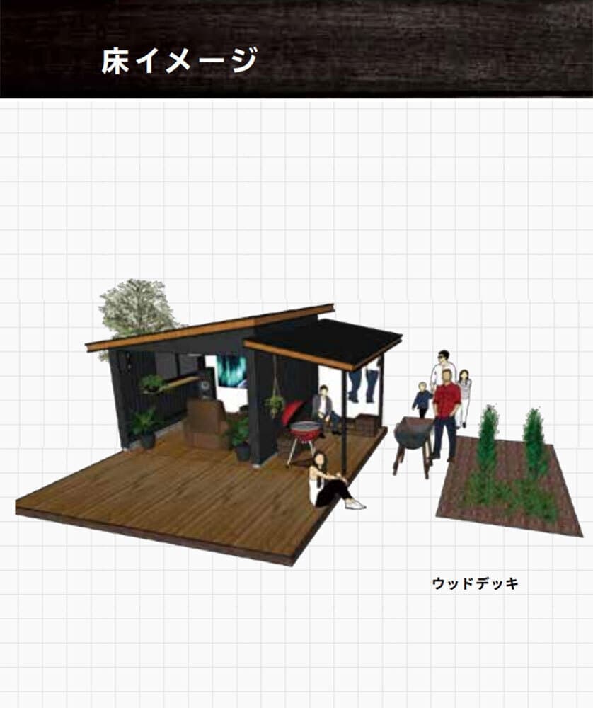 カクイチガレージMINI-HHDウッドデッキ仕様