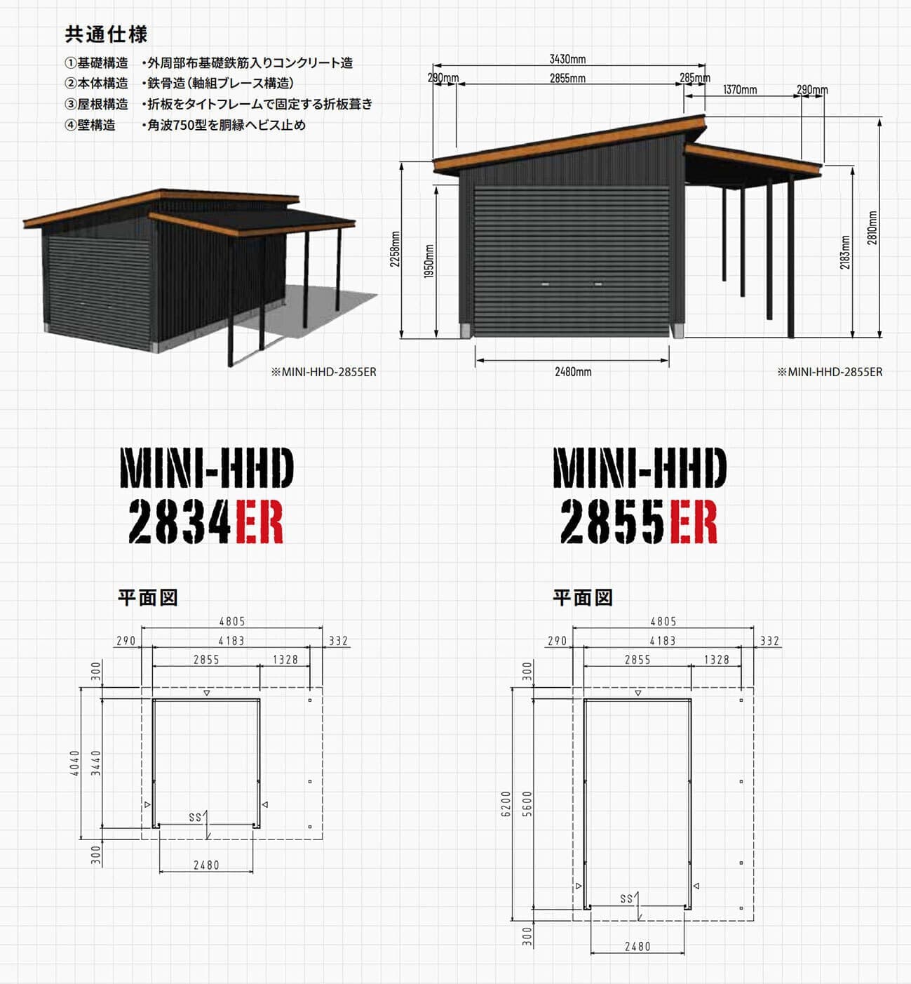 カクイチガレージMINI-HHD横下屋寸法