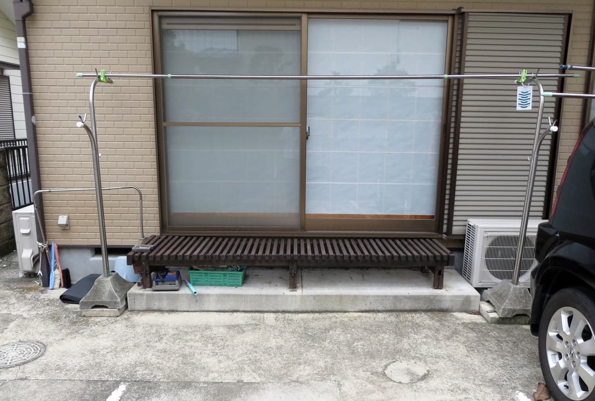 施工前物干しスペース