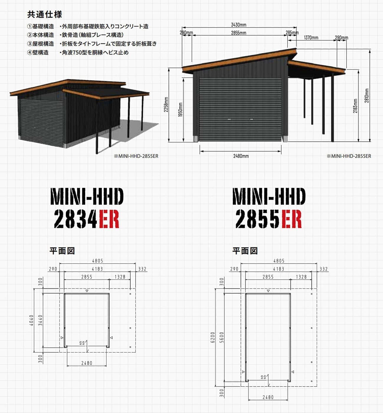 カクイチガレージMINI-HHD横下屋寸法