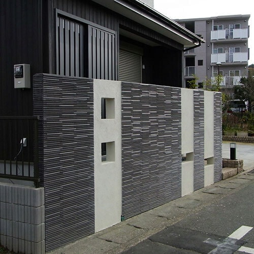 目隠し効果を持った袖壁