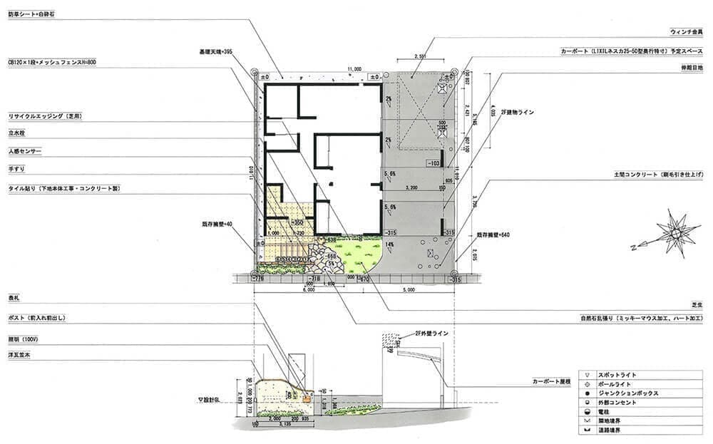 厚木市市I様邸平面図と立面図