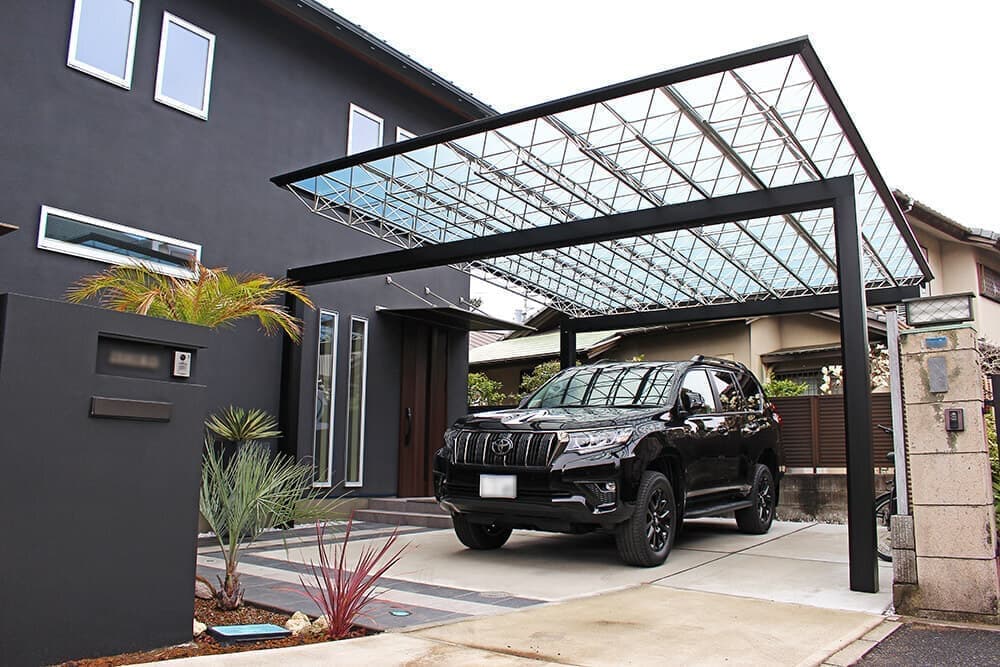 カーポートMシェード2のオープン外構