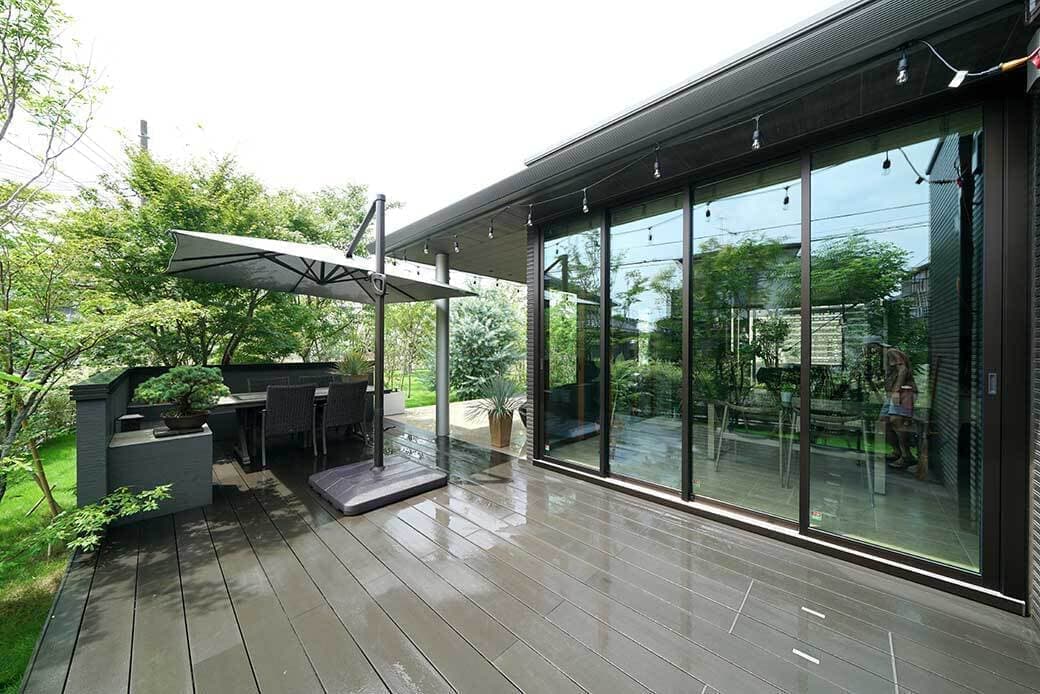 人工木ウッドデッキ施工例